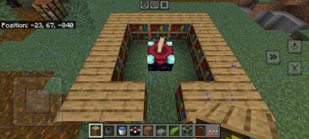 enchantment table in minecraft for creating silk touch for tools